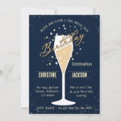 Invitation 30e anniversaire Champagne toast bleu et beige cou (Devant)
