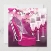 Invitation 30e Anniversaire Chaussures roses Hi Heels Champag (Devant)