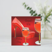 Invitation 30e Anniversaire Chaussures Rouges Hi Talons Vin V (Debout devant)