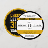 Invitation 30e anniversaire Cheers et bières à 30 ans Moderne (Devant / Derrière)
