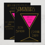 Invitation 30e anniversaire Cocktail Party Black Gold Anniver (Devant / Derrière)