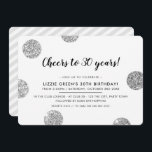 Invitation 30E ANNIVERSAIRE cool argent parties scintillant p<br><div class="desc">par kat massard >>> www.simplysweetPAPERIE.com <<< Un design d'invitation branché pour votre ANNIVERSAIRE à tout âge - contactez-moi pour modifier le type de parties scintillant pour vous ! CONSEIL :: 1. Pour modifier/déplacer des graphiques et des polices et ajouter du texte - cliquez sur le bouton "customiser". - - -...</div>