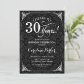 Invitation 30e anniversaire - Damas noir et blanc (Debout devant)