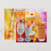 Invitation 30e anniversaire de fête Boissons tropicales Cockt (Devant / Derrière)