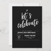 Invitation 30e anniversaire de fête minimaliste Adulte Annive (Devant)