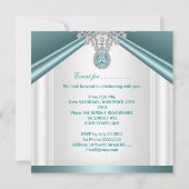 Invitation 30e anniversaire de fête Turquoise Bleu Diamants B (Dos)