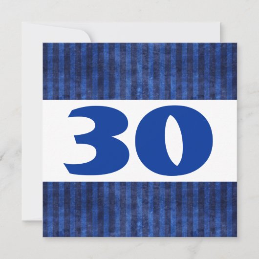 Invitation 30e anniversaire de la fête Blue Stripes Moderne W (Devant)