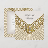 Invitation 30e anniversaire de la fête Crème blanche Diamant (Devant / Derrière)