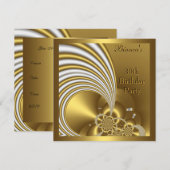Invitation 30e Anniversaire de la fête Gold Blanc (Devant / Derrière)