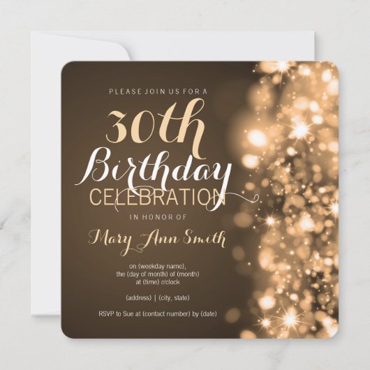 Invitation 30e anniversaire de la fête Lumières d'éclaboussur (Devant)