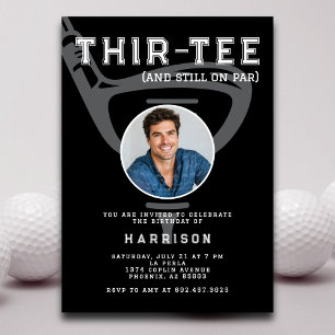 Invitation 30e anniversaire de la fête Photo Modern Golf Blac