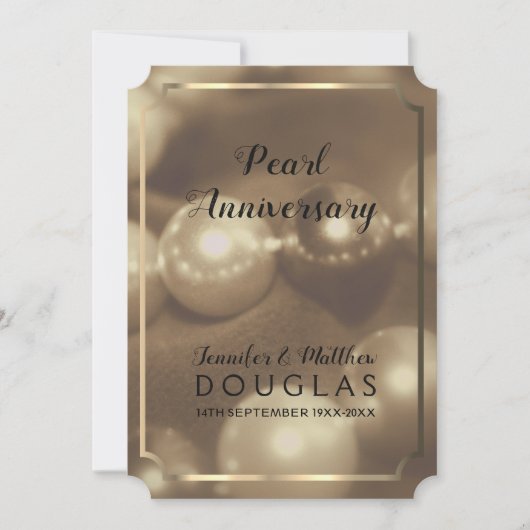 Invitation 30e anniversaire de la Mariage de perles Invitatio (Devant)