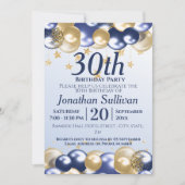 Invitation 30e anniversaire de la Marine Gold Balloons Party (Devant)