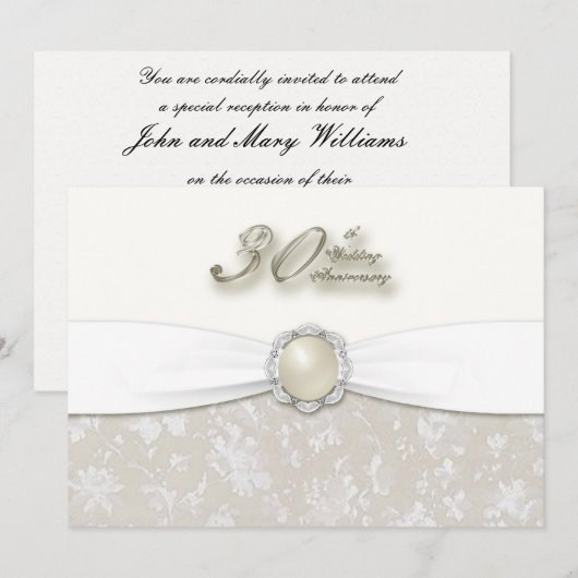 Invitation 30e anniversaire de mariage (Devant / Derrière)