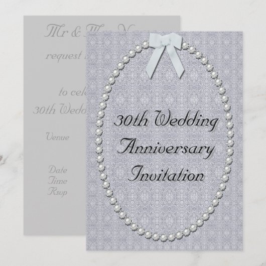 Invitation 30e anniversaire de mariage (Devant / Derrière)