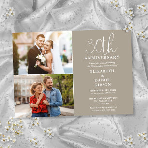 Invitation 30e anniversaire de mariage alors et maintenant 2