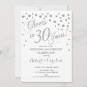 Invitation 30e anniversaire de mariage - Argent Bl (Devant)