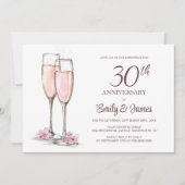 Invitation 30e anniversaire de Mariage Champagne (Devant)