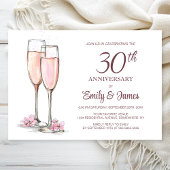 Invitation 30e anniversaire de Mariage Champagne