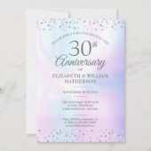 Invitation 30e Anniversaire de Mariage Cœurs de Perles Confet (Devant)