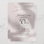 Invitation 30e anniversaire de mariage de la perle classique (Devant / Derrière)