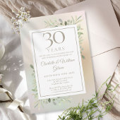 Invitation 30e Anniversaire de Mariage Floral de Verdure Perl