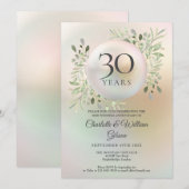 Invitation 30e anniversaire de mariage Floral Perle verdure (Devant / Derrière)