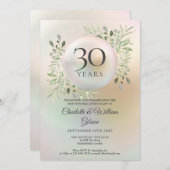 Invitation 30e anniversaire de mariage Floral Vert Perle (Devant / Derrière)