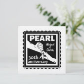Invitation 30e anniversaire de mariage noir et blanc romantiq (Debout devant)