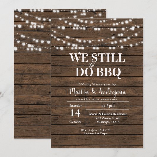 Invitation 30e anniversaire de mariage Nous faisons toujours  (Devant / Derrière)