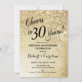Invitation 30e anniversaire de mariage or (Devant)