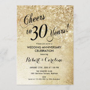 Invitation 30e Anniversaire de Mariage Or