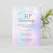 Invitation 30e anniversaire de mariage Pearl Hearts Confetti  (Debout devant)