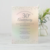 Invitation 30e Anniversaire de Mariage perle Coeurs Confettis (Debout devant)