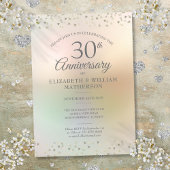 Invitation 30e Anniversaire de Mariage perle Coeurs Confettis