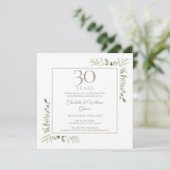 Invitation 30e Anniversaire de Mariage Perle Florale Verte (Debout devant)