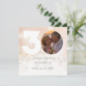Invitation 30e Anniversaire de Mariage Perle Photo Personnali (Debout devant)