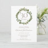 Invitation 30e Anniversaire de Mariage Perle Vert de la Forêt (Debout devant)