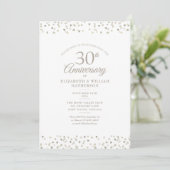 Invitation 30e Anniversaire de Mariage Perles de Confettis Cœ (Debout devant)