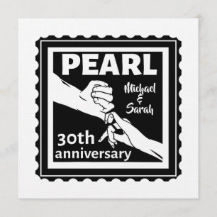 Invitation 30e anniversaire de mariage romantique noir et bla
