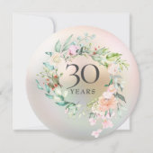 Invitation 30e anniversaire de mariage  Roses Fleurs Perle (Devant)