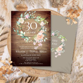 Invitation 30e anniversaire de mariage Roses rustiques Verdur