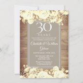 Invitation 30e anniversaire de mariage Rustique Roses (Devant)