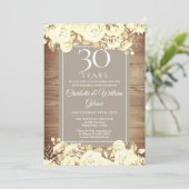 Invitation 30e anniversaire de mariage Rustique Roses (Debout devant)