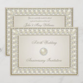 Invitation 30e anniversaire de mariage Satin Pearl (Devant / Derrière)