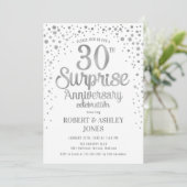 Invitation 30e anniversaire de mariage surprise - Argent et B (Debout devant)
