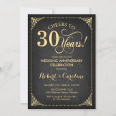Invitation 30e anniversaire de mariage - Tableau noir or (Devant)