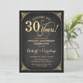 Invitation 30e anniversaire de mariage - Tableau noir or (Debout devant)