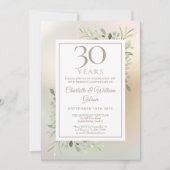 Invitation 30e Anniversaire de Mariage Verdure Fleur Pearl (Devant)