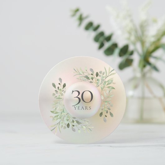 Invitation 30e Anniversaire de Mariage Verdure Perle (Debout devant)
